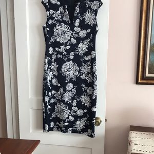 Sheath dress, knee length, 17” across bust
